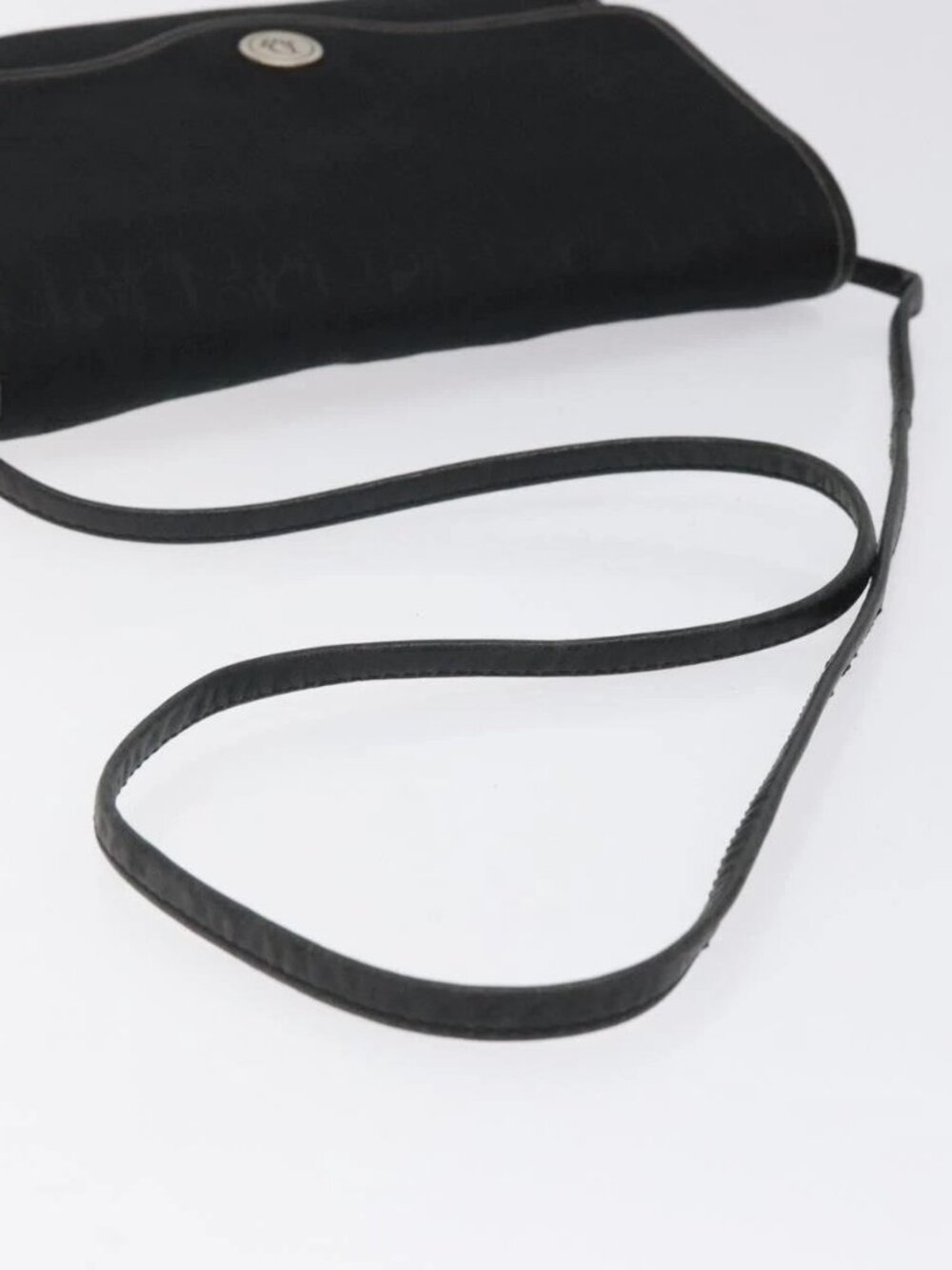 Christian Dior Trotter Canvas Shoulder Bag Black Gold Auth BA1830 - Picture 8 of 16